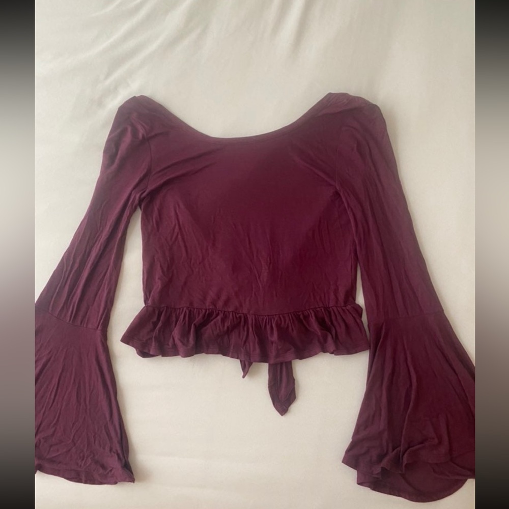 Melrose and Market Reversible Burgandy tie top